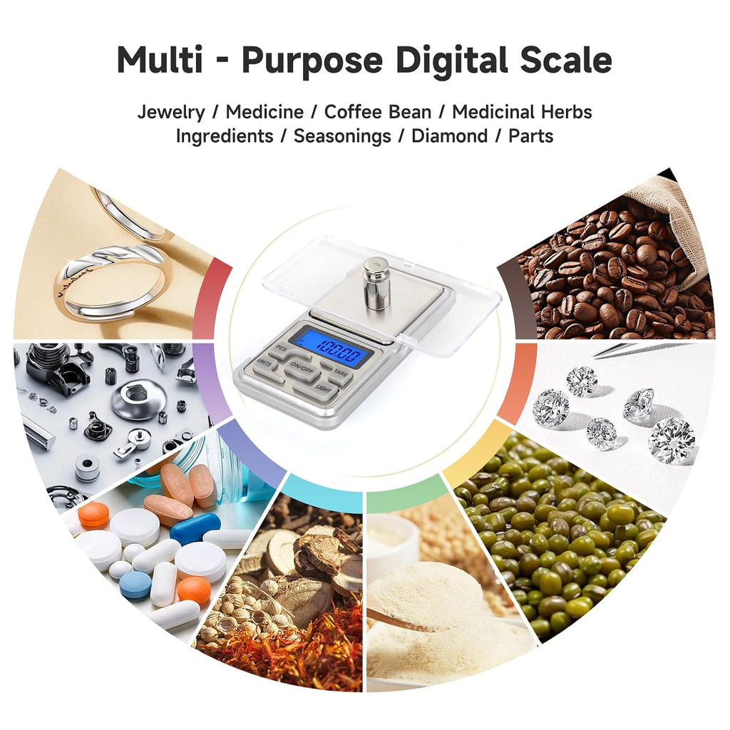 Compact Digital Pocket Scale – 500g/0.01g Accuracy with LCD Display